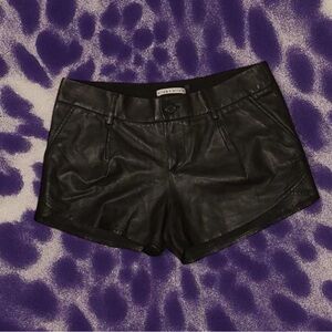 Alice and Olivia lamb leather mini shorts